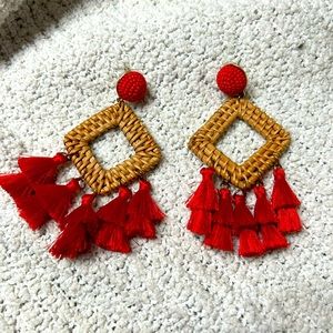 Red funky earrings